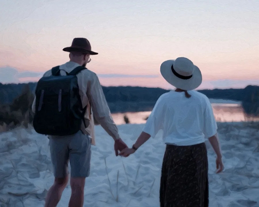 Peinture par numéro personnalisée KIMUO d’un couple au crépuscule