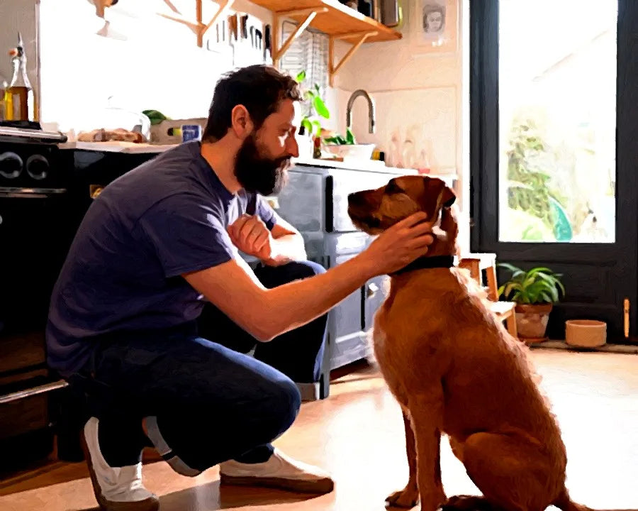 Peinture par numéro personnalisée KIMUO d’un homme avec son chien